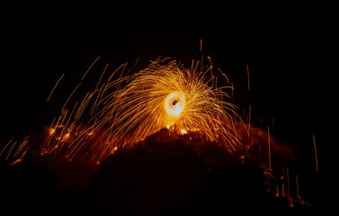 fireworks in the night sky