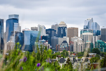 Obraz premium Vista del centro de la ciudad de Calgary Canadá