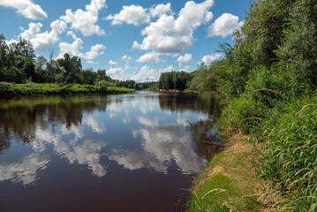 Fototapeta na wymiar Gauja river next to Cesis city, Latvia.