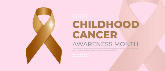 Realistic banner childhood cancer awareness month