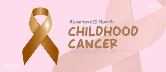 Realistic banner for childhood cancer awareness month