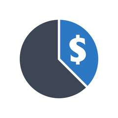 Financial business chart icon vector graphic illustration
