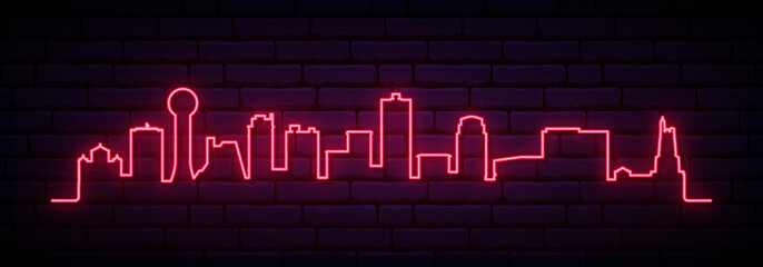 Red neon skyline of Knoxville. Bright Knoxville long banner. Vector illustration.