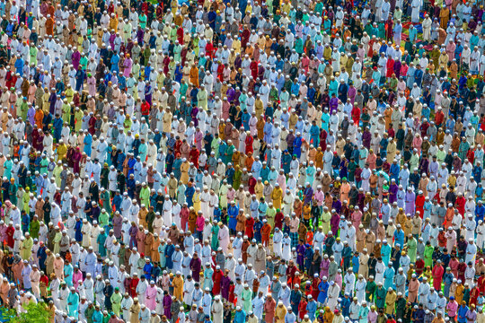 Muslims are performing Eid prayer in Bangladesh