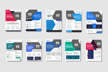 Corporate business flyer template bundle. Corporate Business Flyer poster. vector template in A4 size.