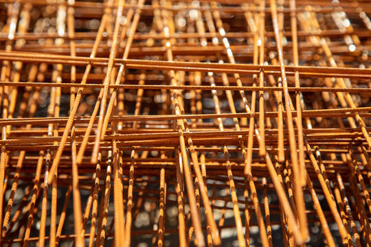 Rusty metal for building a house.