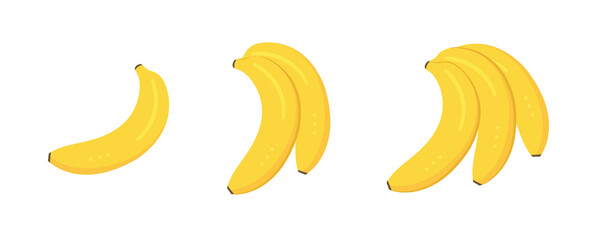 Set Ripe banana clipart icon. flat vector illustration design