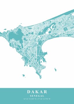 Dakar - Senegal Beach Plane Map