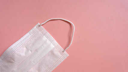 Coronavirus protection. White antiviral medical face masks.