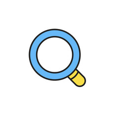 Magnify glass icon. High quality coloured vector illustration..