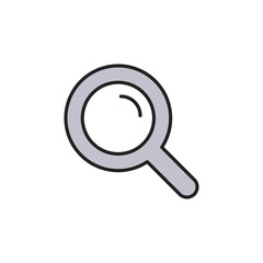 Magnifying glass icon. Search symbol. High quality coloured vector illustration..