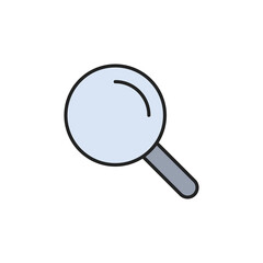 Magnifying glass outline icon. High quality coloured vector illustration..