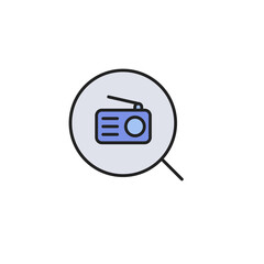 Radio search icon. High quality coloured vector illustration..
