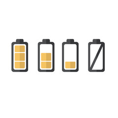 Level of the battery charge on white background