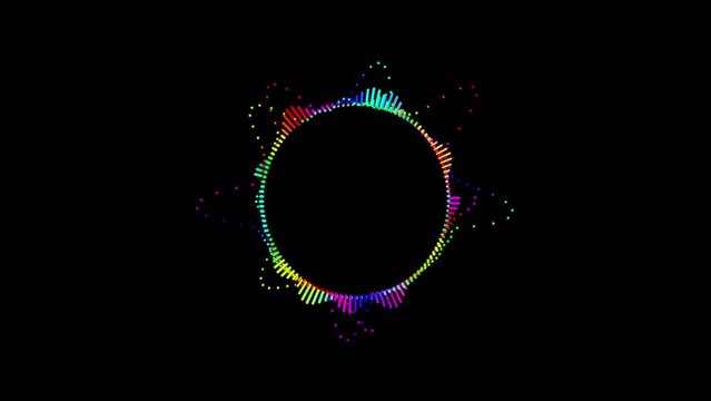 Abstract Soundwave Circle Frame. Music waves oscillate. Digital Sound wave or frequency Frame.	