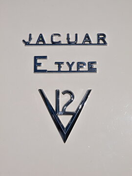 Logo and brand lettering Jaguar E Type V12