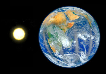 Planet Earth from space 3D illustration (Elements of this image furnished by NASA) 3d render