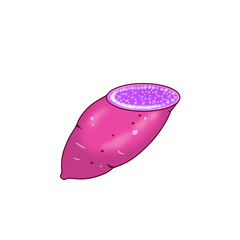 半分にカットされたサツマイモ