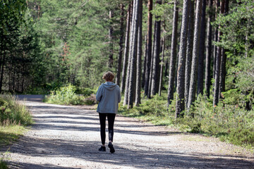 women jogging in the parksweden,sverige,norrland