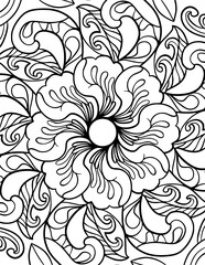 Mandala flower coloring page