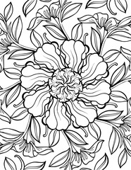 Mandala flower coloring page