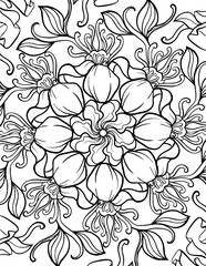 Mandala flower coloring page