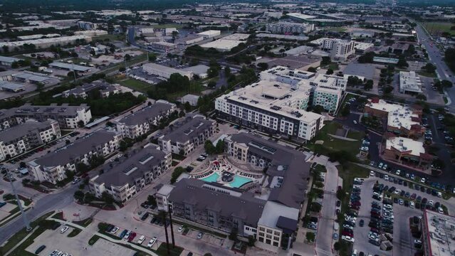 Drone of apartment complex near the domain in Austin TX 2022