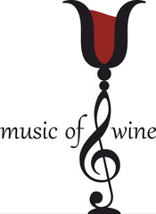 Fototapeta premium Wine glass icon and logo, simple black graphic silhouette 