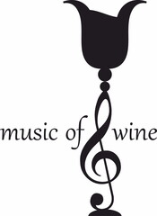 Fototapeta premium Wine glass icon and logo, simple black graphic silhouette 