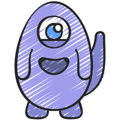 Obraz premium Egg Shape Monster Icon