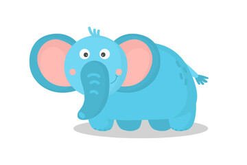 A cartoon cute elephant. African animal. Cartoon character. The kind elephant. Adorable little african animal for fashion print, kids wear, nursery, poster, invitation, greeting card design
