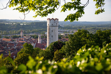One of the towers of Ravensburg, Mehlsack, the symbol of the city - obrazy, fototapety, plakaty
