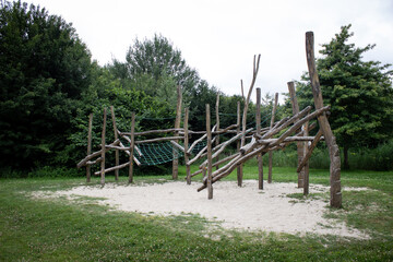 Childrens playground made from nature material