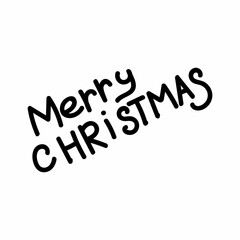 Cute lettering of New Year and Christmas. Hand drawn vector illustration. Winter elements for greeting cards, posters, stickers and seasonal design.