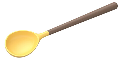 Silicon solid spoon or kitchen utensils on white background.