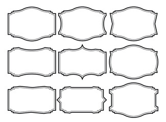 Set of frames border design vintage