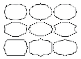 Set of frames border design vintage