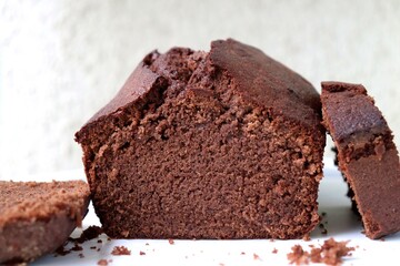 Perfectly baked homemade chocolate sponge cake using Flour, sugar, butter, baking powder, salt,...