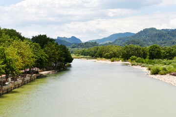 Fototapeta premium a river, Wuyi Mountain, Fujian Province, China
