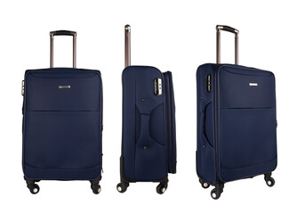 Blue suitcase isolated