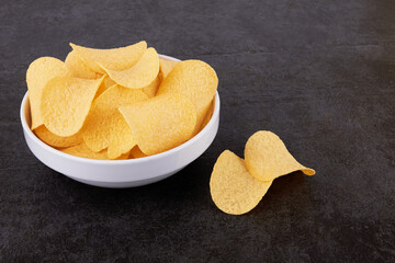 Potato chips in a saucer