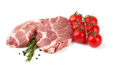 Meat on white background