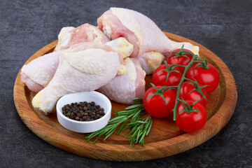 Chicken legs on black