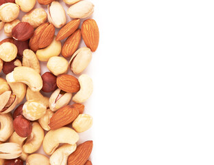 Nuts on white