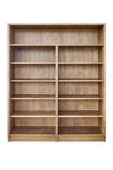 Wooden bookcase made of toned ash veneered MDF isolated on white background - 516529756