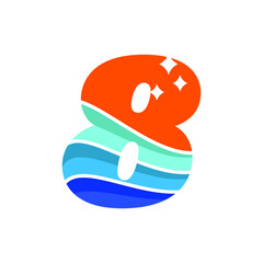 Wave Numeric 8 Logo