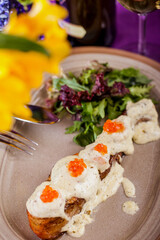 Fried piece of salmon