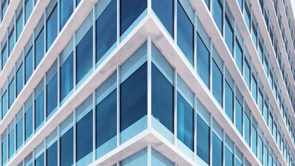 Architectural construction against the blue sky. 3d render illustration with copy space. Simple, stylish, popular architectural illustration for advertising, business, presentations, wallpapers.