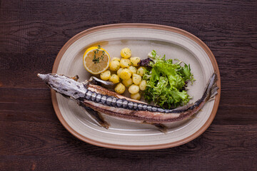 Fried sturgeon