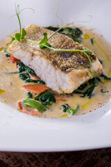 Sea bass steak